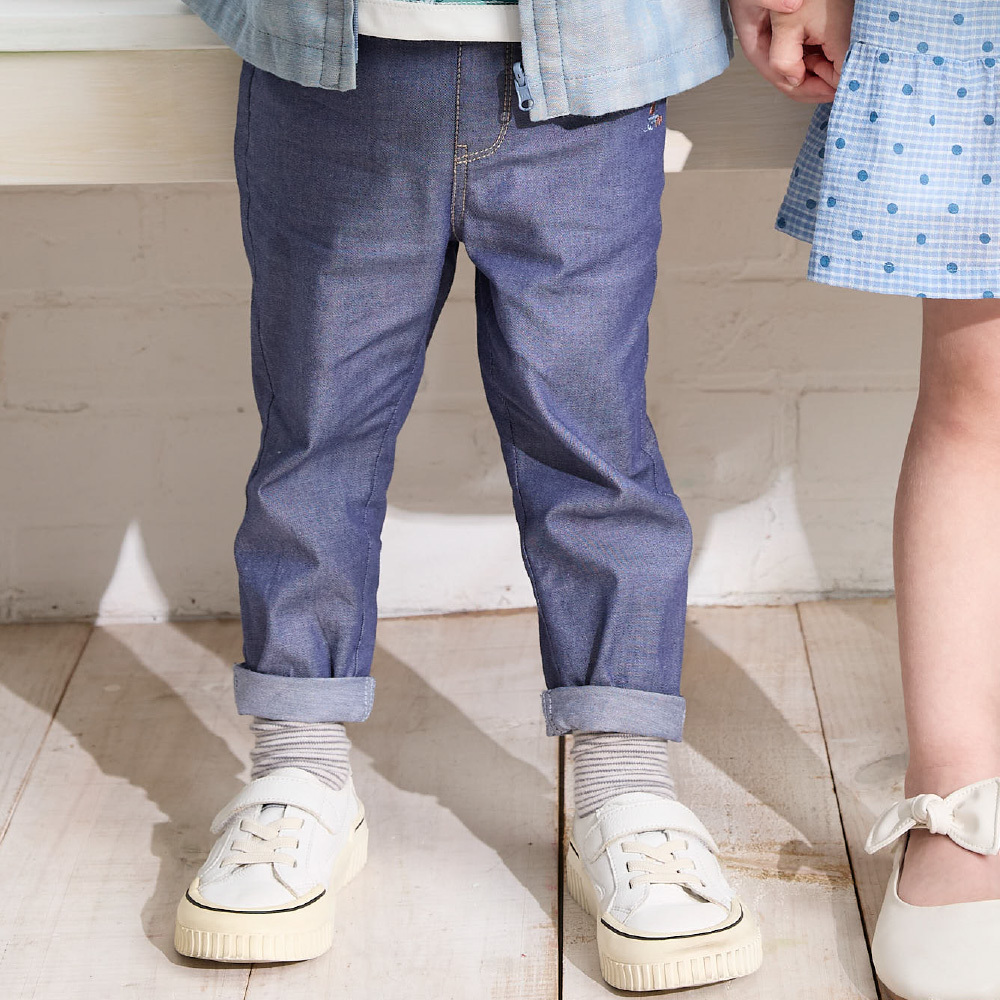 PIPPY 休閒潮酷牛仔棉質長褲 藍