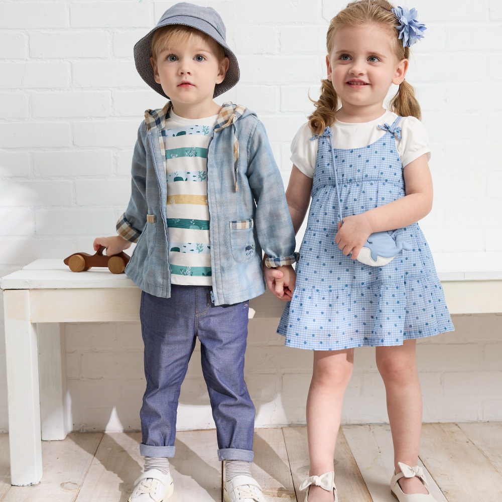 PIPPY 休閒潮酷牛仔棉質長褲 藍