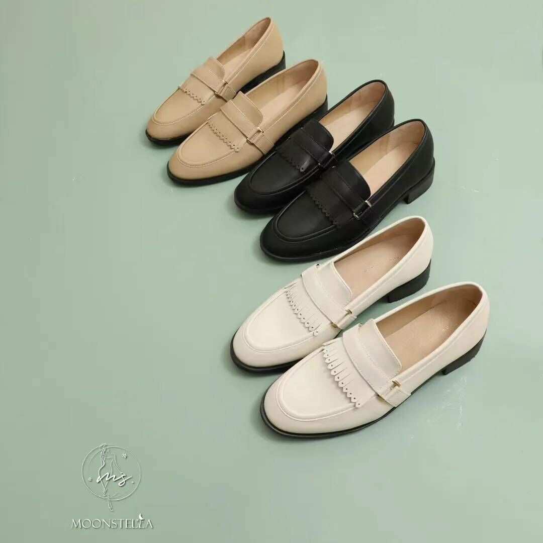 簡約氣質流蘇牛皮小單鞋