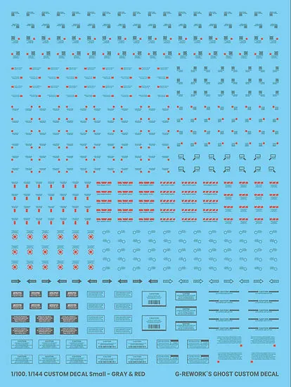 1/144,1/100 CUSTOM DECAL [ Gray/Red]