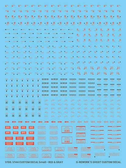 1/144,1/100 CUSTOM DECAL [Red / Gray ]
