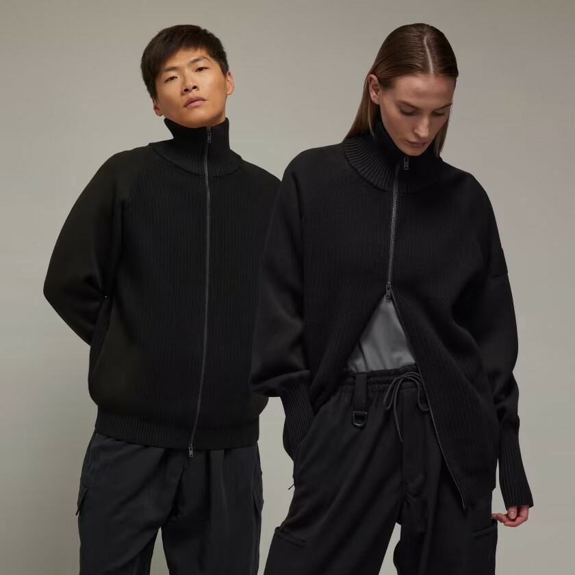 【 Y-3 FUNNEL-NECK KNIT SWEATER高領針織毛衣外套 - 黑  】