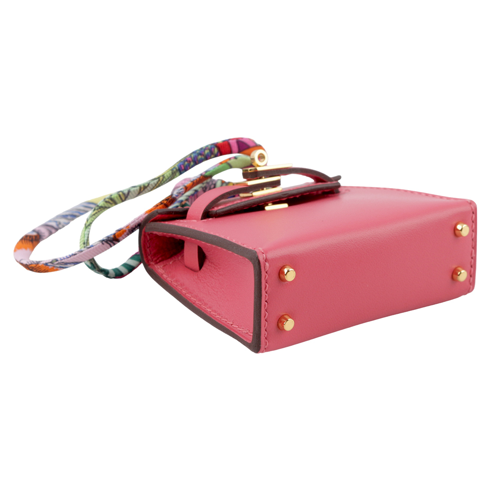 【HERMES】Kelly Twilly Bag 拼色迷你凱莉包吊飾(唇膏粉/古典玫瑰粉) H080208CC AM