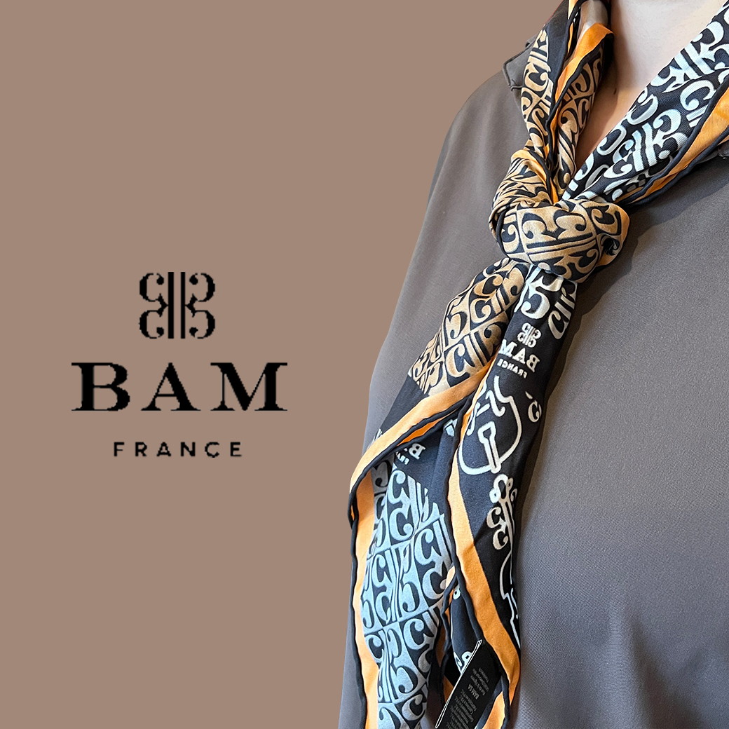 BAM France 法國時尚精品 蠶絲方巾