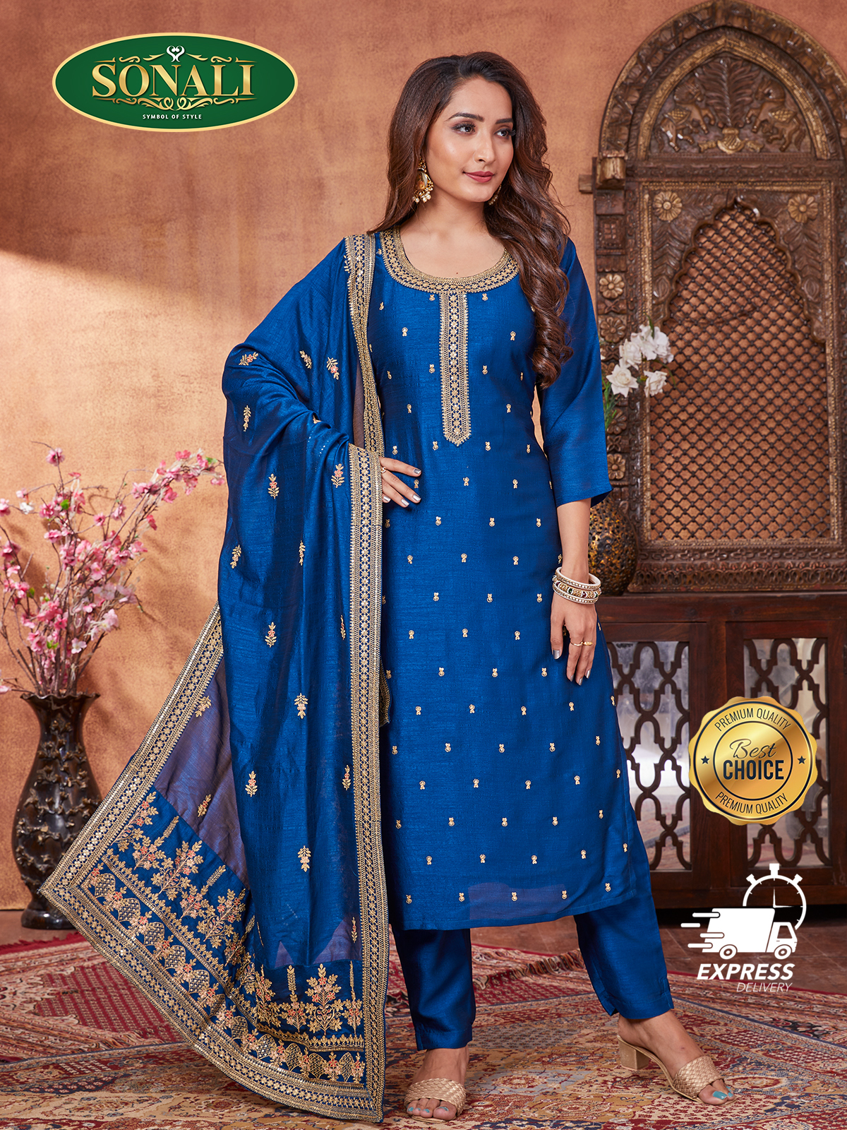 Sonali Premier Blue Family Collection Men's Shirts Men's Casual Wear Women's Top Kid's Wear Girls Top Boy's Top Deepavali's Collection - Q1874 / Q1875 / Q1876 / Q1877