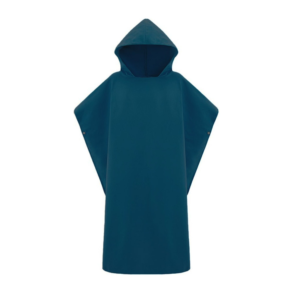 純色微纖維吸水毛巾斗蓬 - 深藍