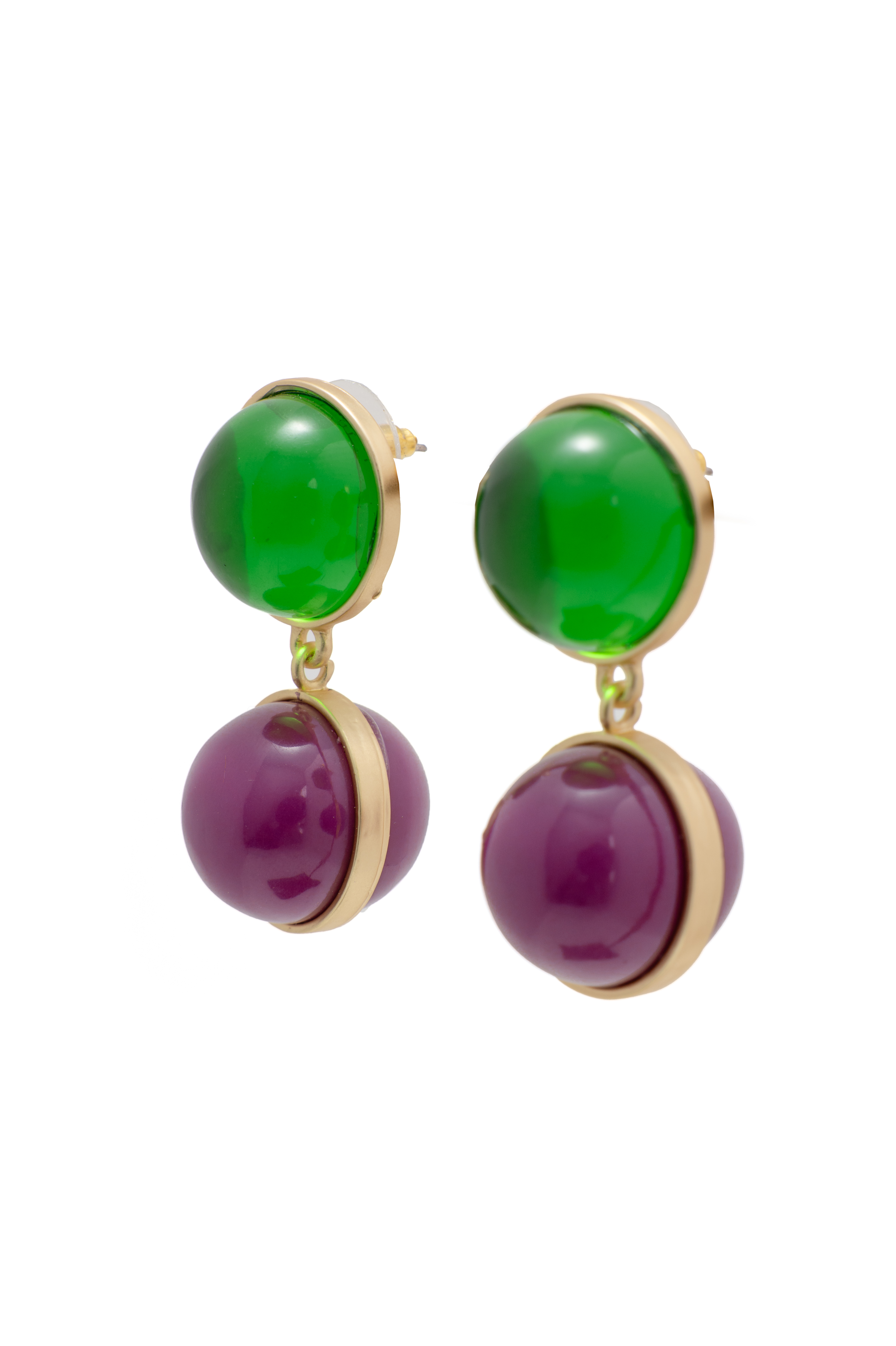 綠波紫波吊墜耳環（現貨款式）