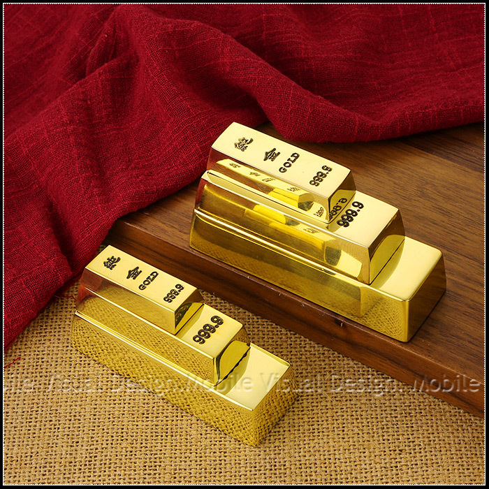 仿真實心金條 亮面金磚 重量感黃銅金條 過年 招財進寶擺飾 