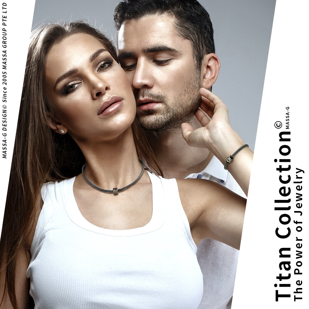 MASSA-G Titan X1 4mm超合金鍺鈦手環搭配字言字語白鋼字母墬