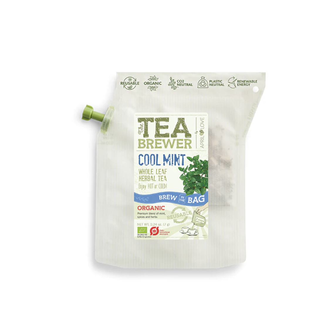 April Love Teabrewer - 便攜式手沖有機茶包（酷薄荷）