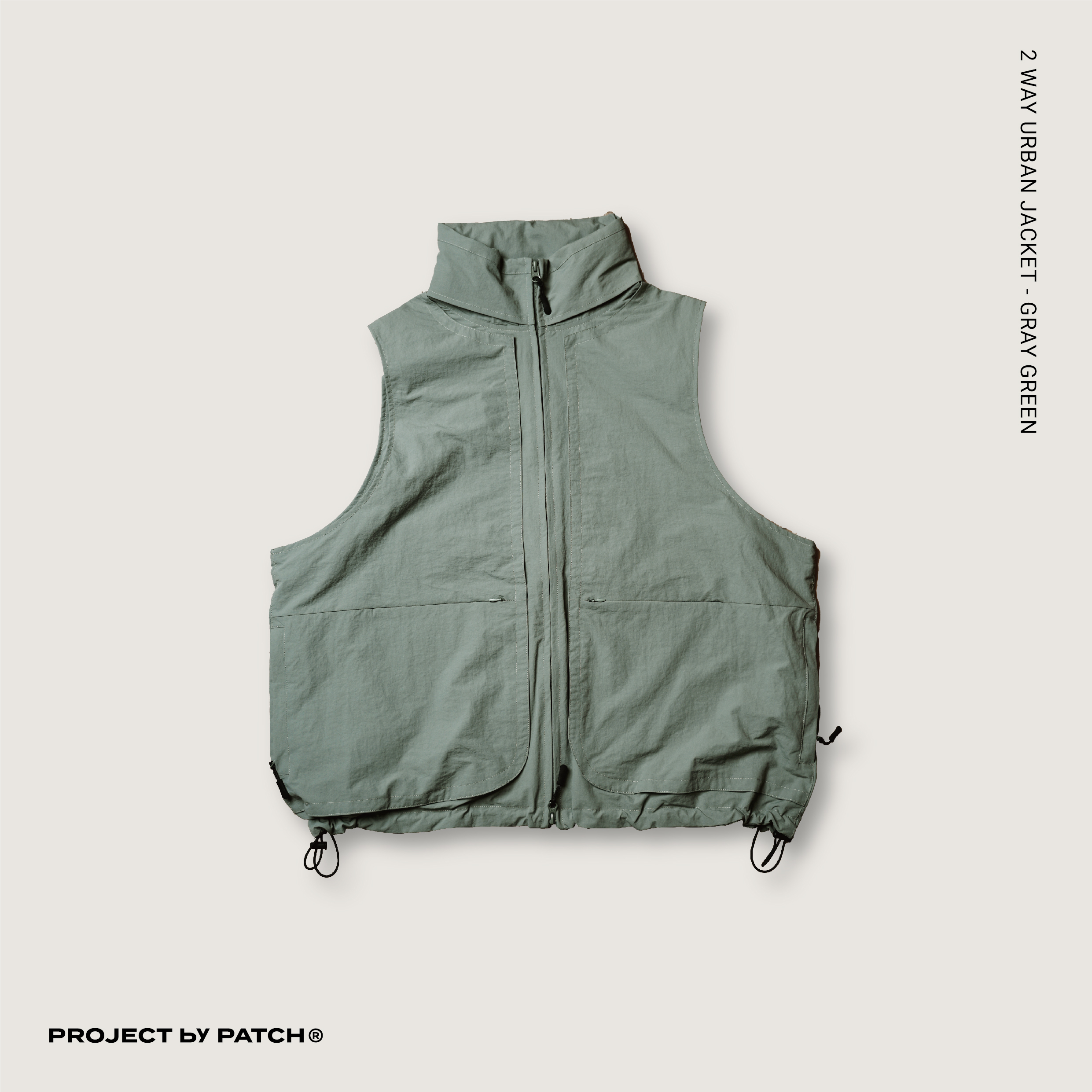 P.B.P -  2 WAY URBAN JACKET  - GRAY GREEN