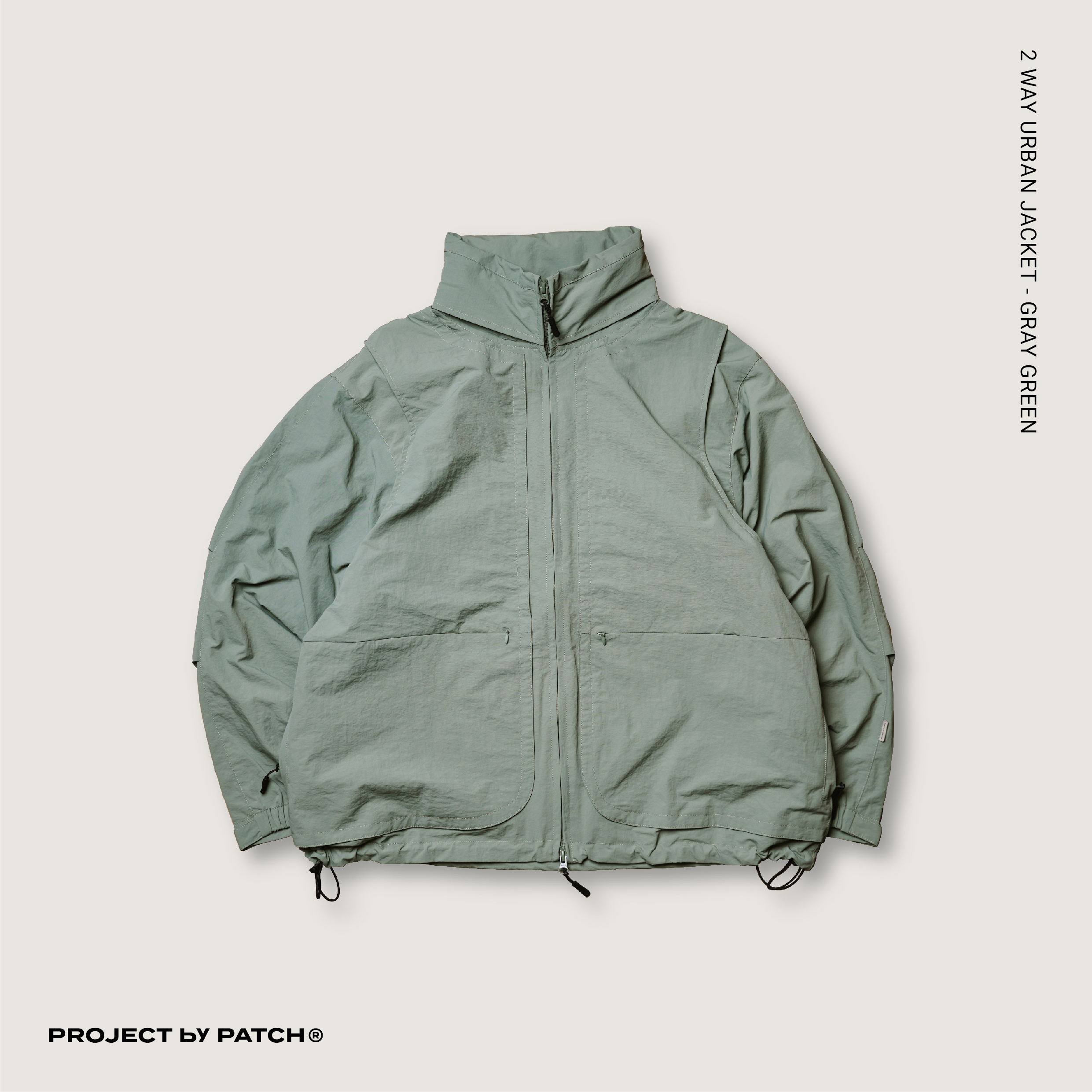 P.B.P -  2 WAY URBAN JACKET  - GRAY GREEN