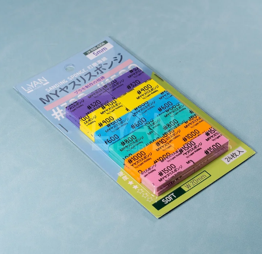 #320-1500 - 5mm 打磨海綿 [軟] 4x2cm 24片