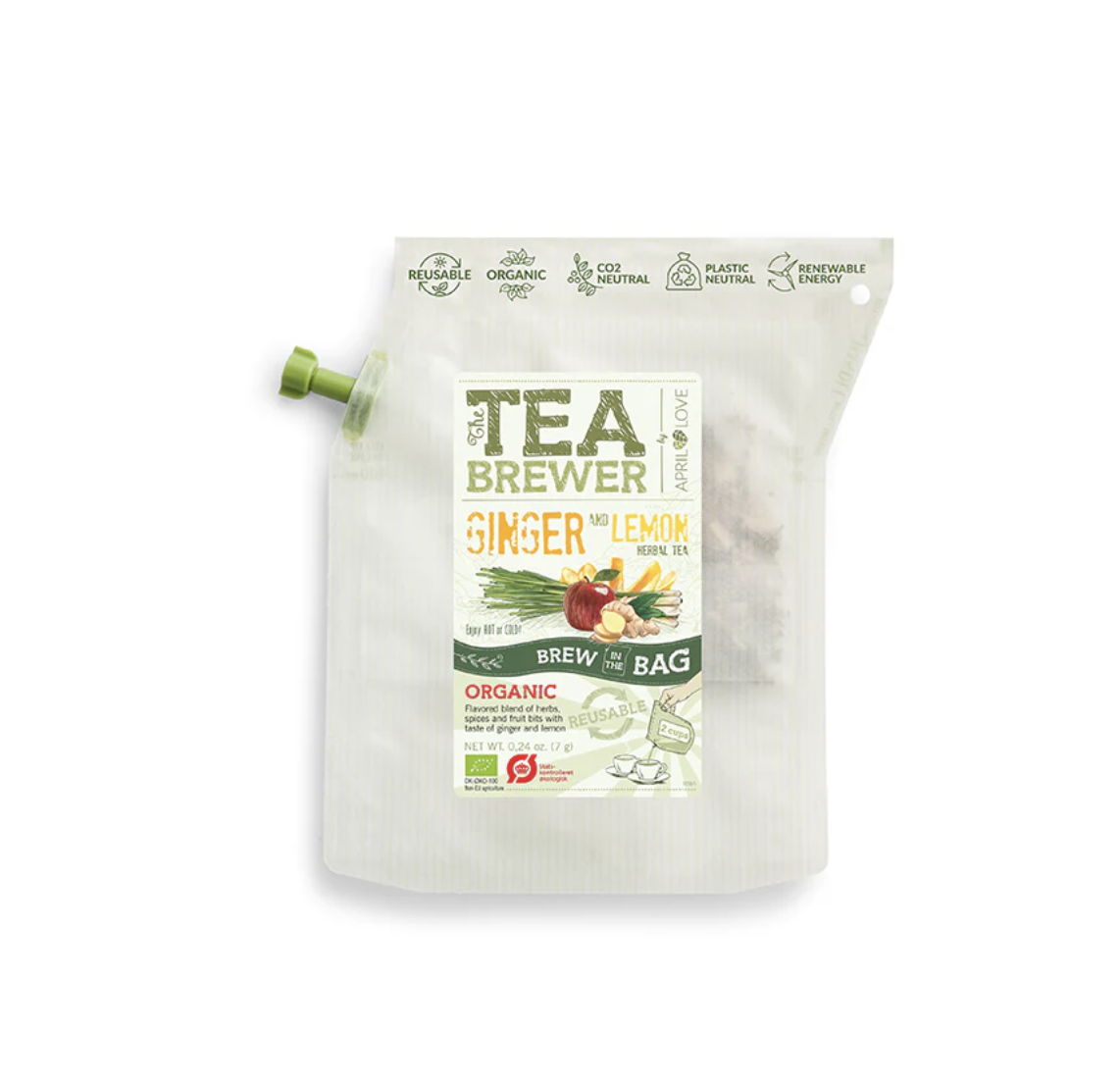 April Love Teabrewer - 便攜式手沖有機茶包（薑檸檬）