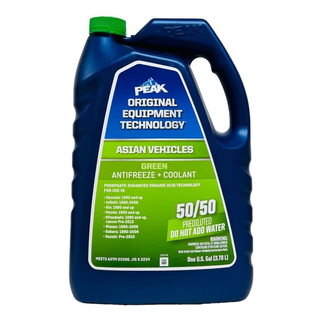 美國 PEAK 水箱冷卻液  亞洲車原廠規格 50/50 即用配方 (綠色) (1G. / 3.78L)