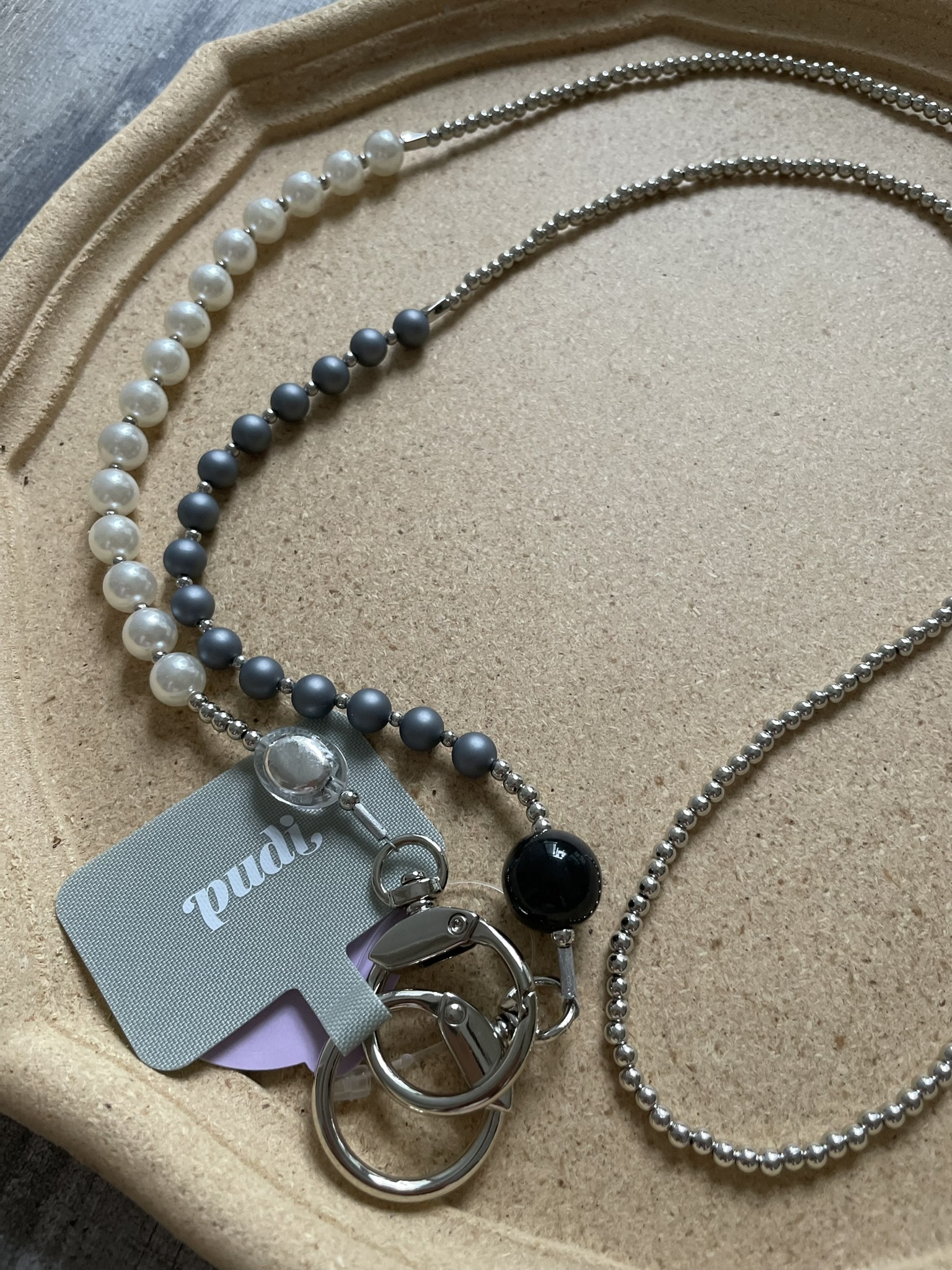 【日本製】匠人手工串珠手機繩肩帶 (細珠款)