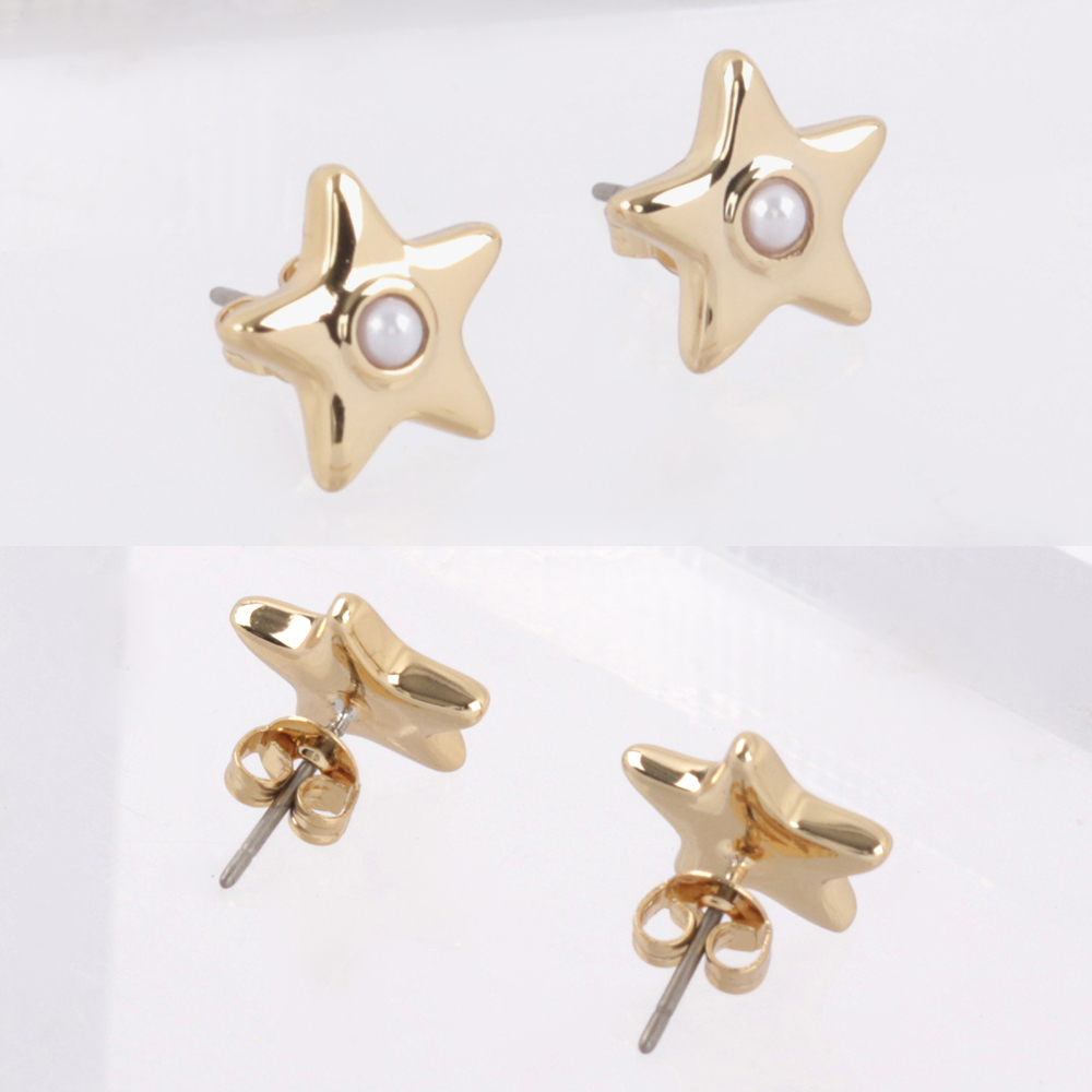 【COACH】水鑽鑲飾星星造型項鍊+耳環組(金色) CO295 GLD