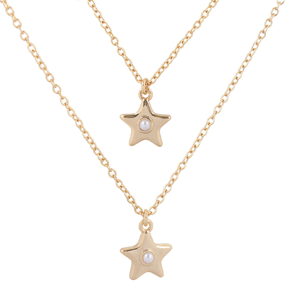 【COACH】水鑽鑲飾星星造型項鍊+耳環組(金色) CO295 GLD