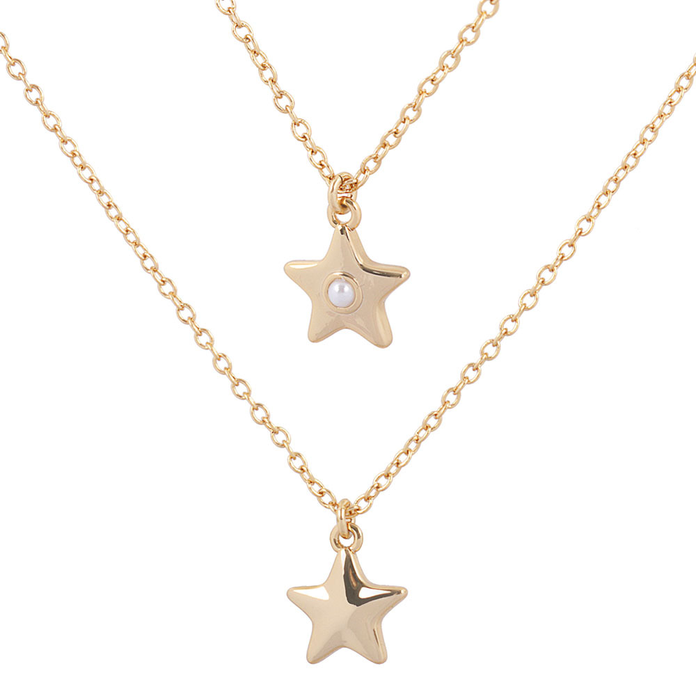 【COACH】水鑽鑲飾星星造型項鍊+耳環組(金色) CO295 GLD