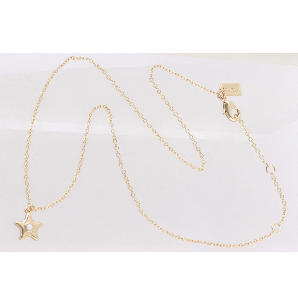 【COACH】水鑽鑲飾星星造型項鍊+耳環組(金色) CO295 GLD