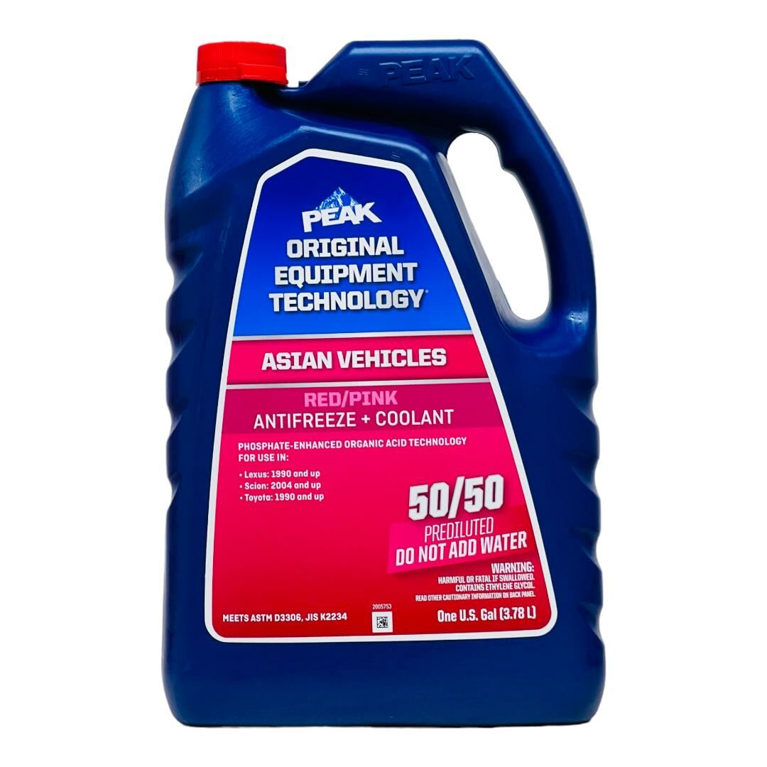 美國 PEAK 水箱冷卻液 亞洲車原廠規格 50/50 即用配方(紅色) (1G. / 3.78L)