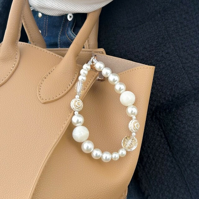 【日本製】匠人手工串珠手機帶掛繩 (復古珠款)