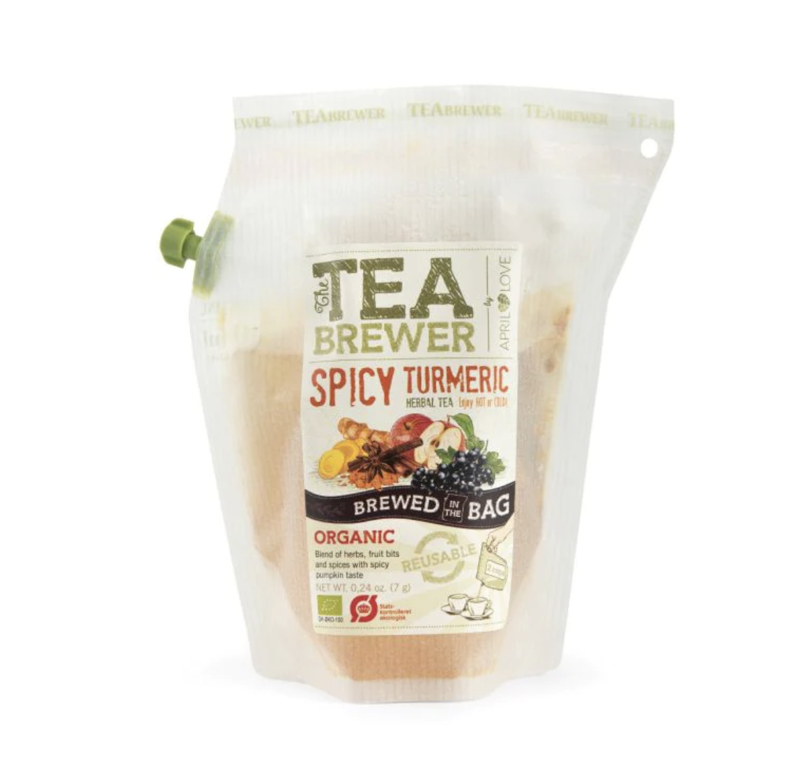 April Love Teabrewer - 便攜式手沖有機茶包（黃薑花果）