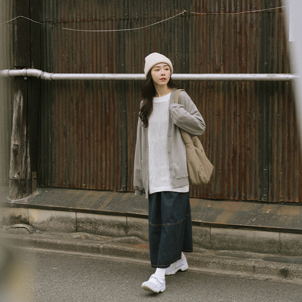 V-neck single pocket buttoned wgreyed jacket two colors【02071495】in stock+pre-order