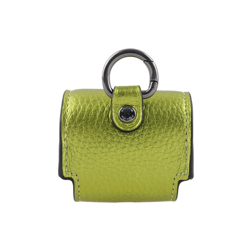 【COACH】荔枝皮革及小牛皮 Airpods Pro 無線耳機套(水晶黃) CP197 QBWFW