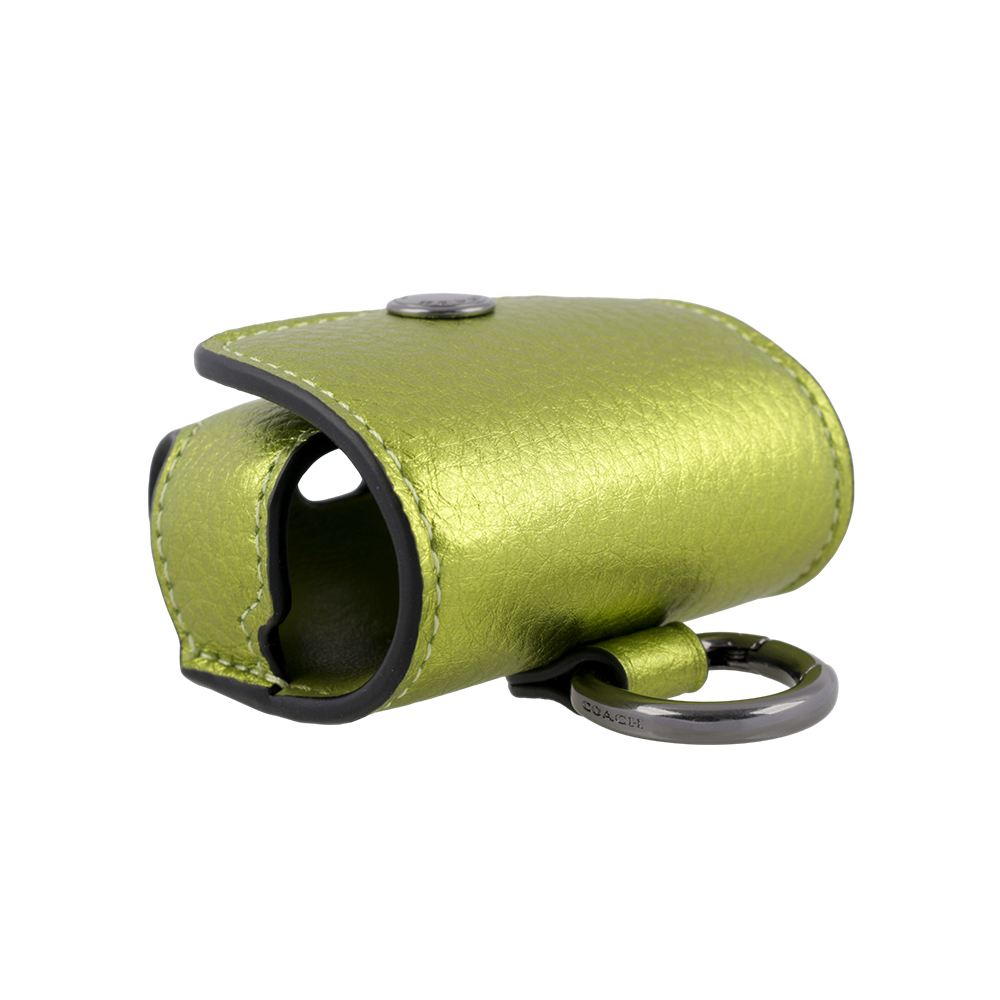 【COACH】荔枝皮革及小牛皮 Airpods Pro 無線耳機套(水晶黃) CP197 QBWFW