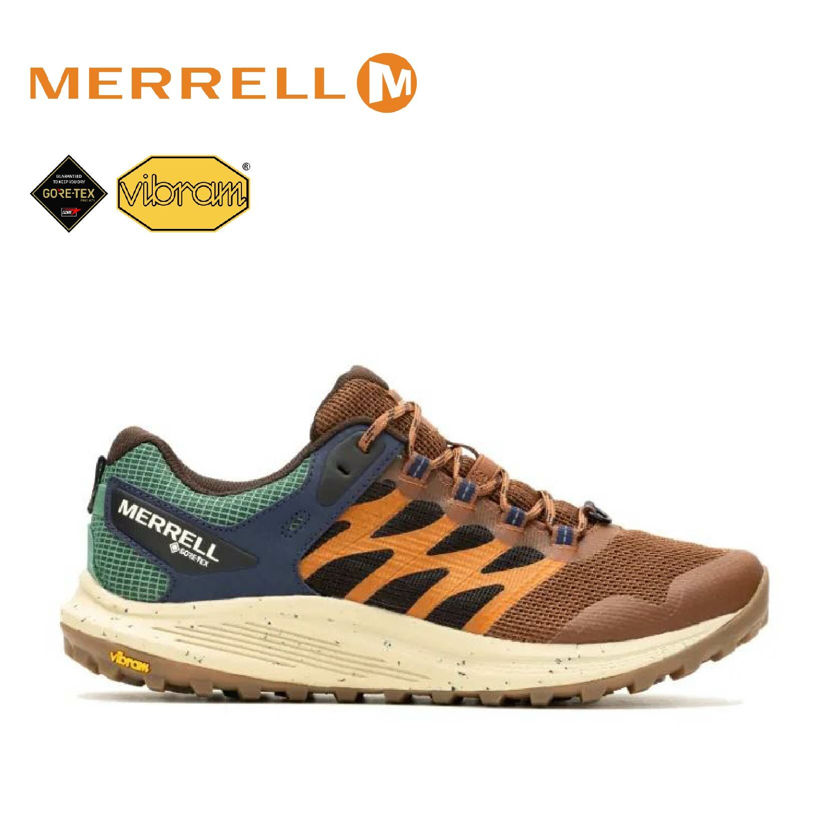 MERRELL 美國 NOVA 3 GORE-TEX®防水輕量越野健行鞋 橘 磚咖 男款 登山/戶外/旅遊 33ML068097