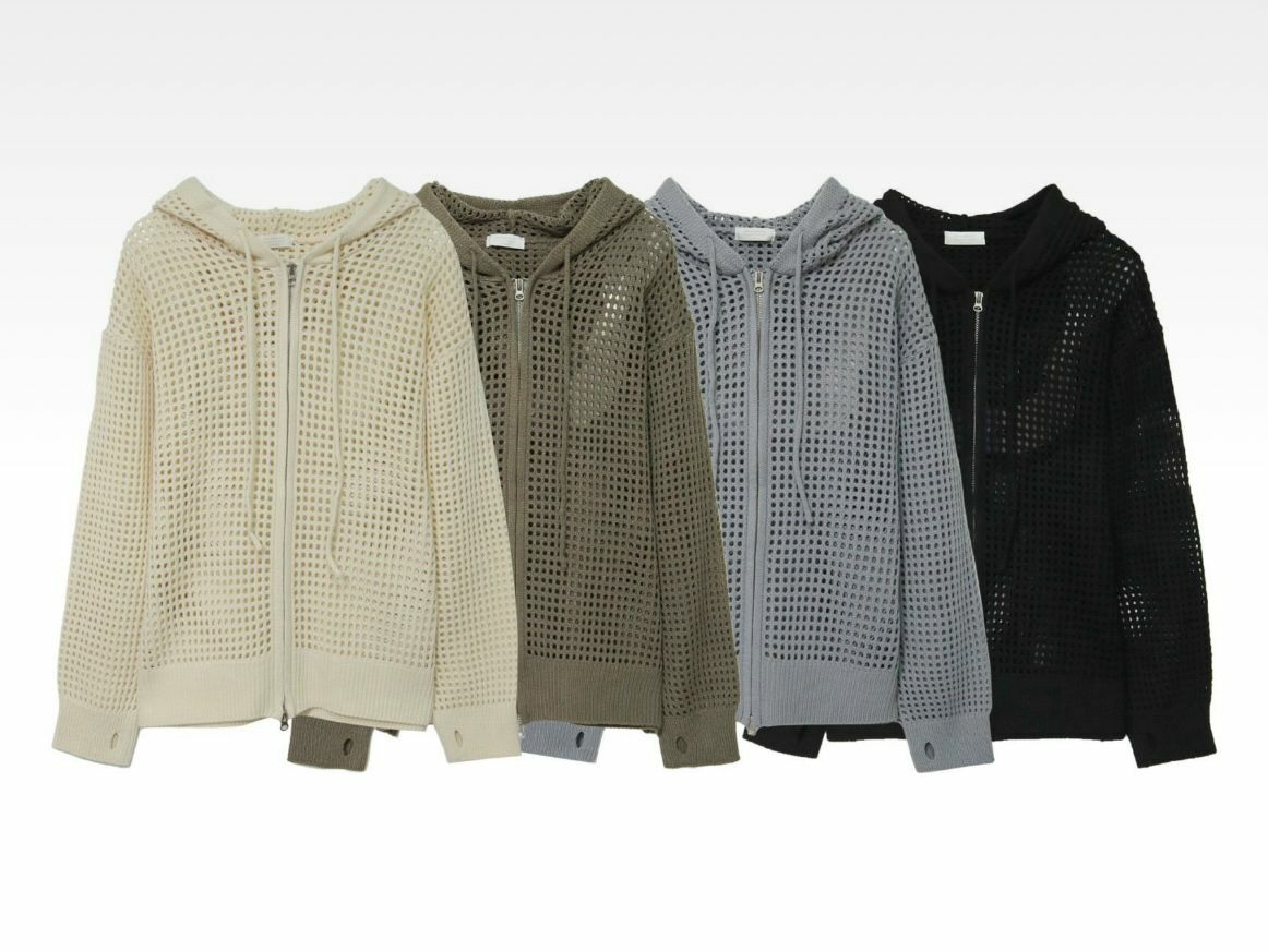 淨色網紋連帽拉鍊外套 Jk2509