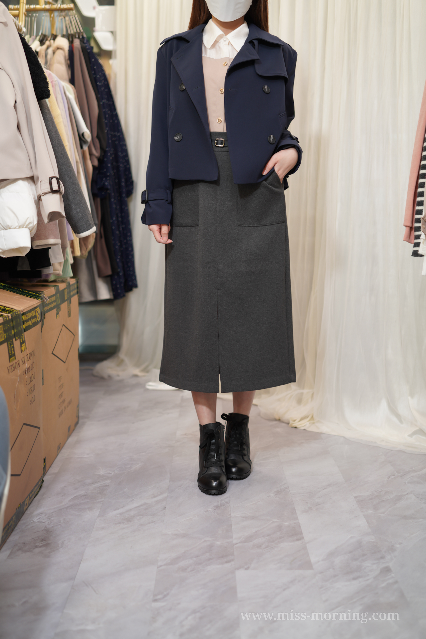 中厚身雪紡外套(13709)