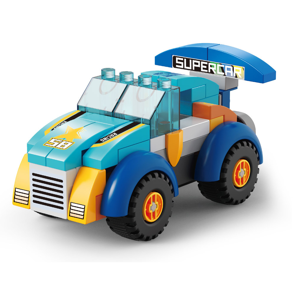 《 風車出版 》 歡樂競速賽車(64塊積木)