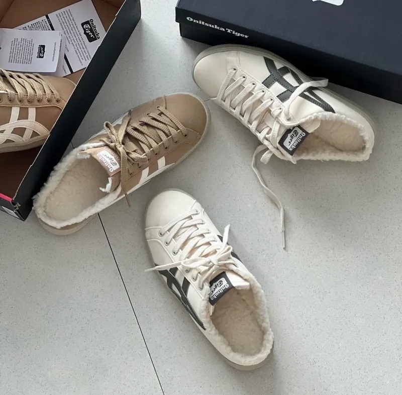 【Onitsuka Tiger】代購 鬼冢虎 懶人鞋 懶人拖 毛毛懶人鞋 復古懶人鞋 米白 駝色