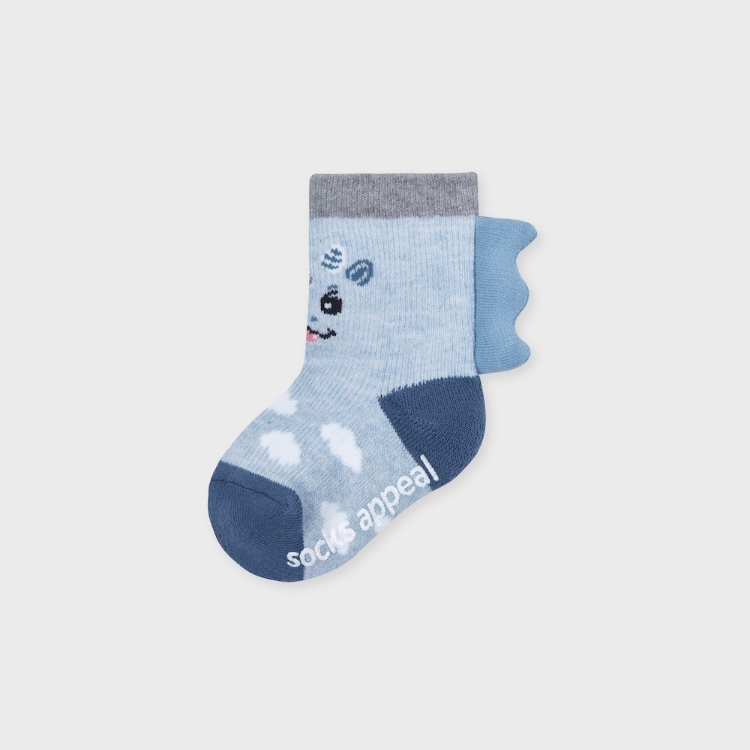 韓國 socks appeal® 立體龍角寶寶襪 寶貝藍