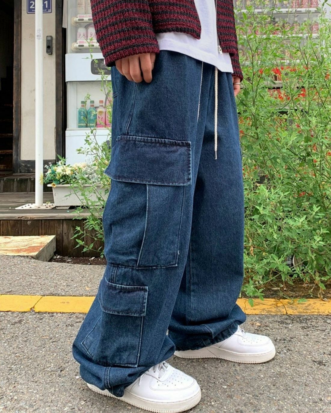 鬆身工裝牛仔褲 P2623