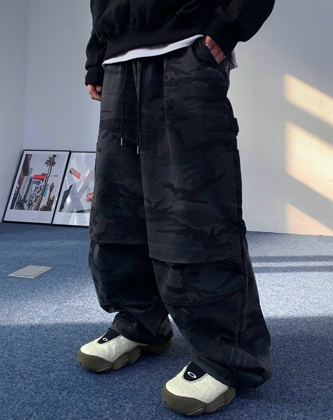 迷彩可束腳鬆身褲 P2700