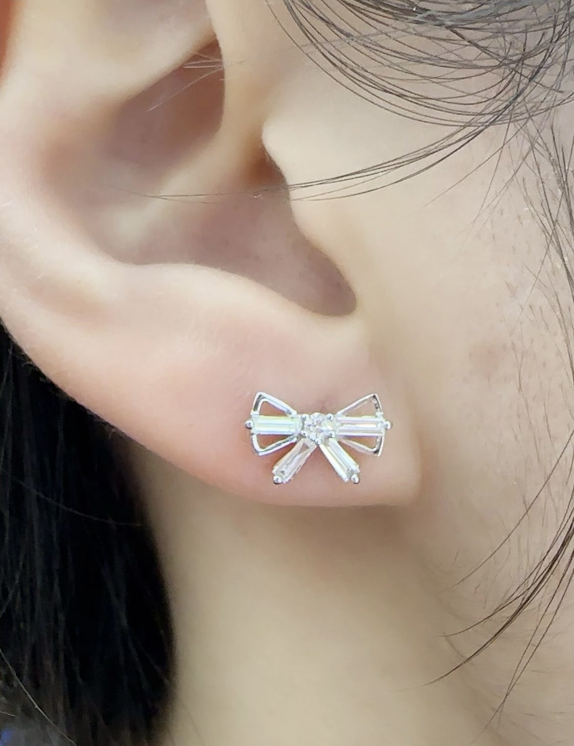 0.38ct 18K 白金鑽石耳環 (E1700)