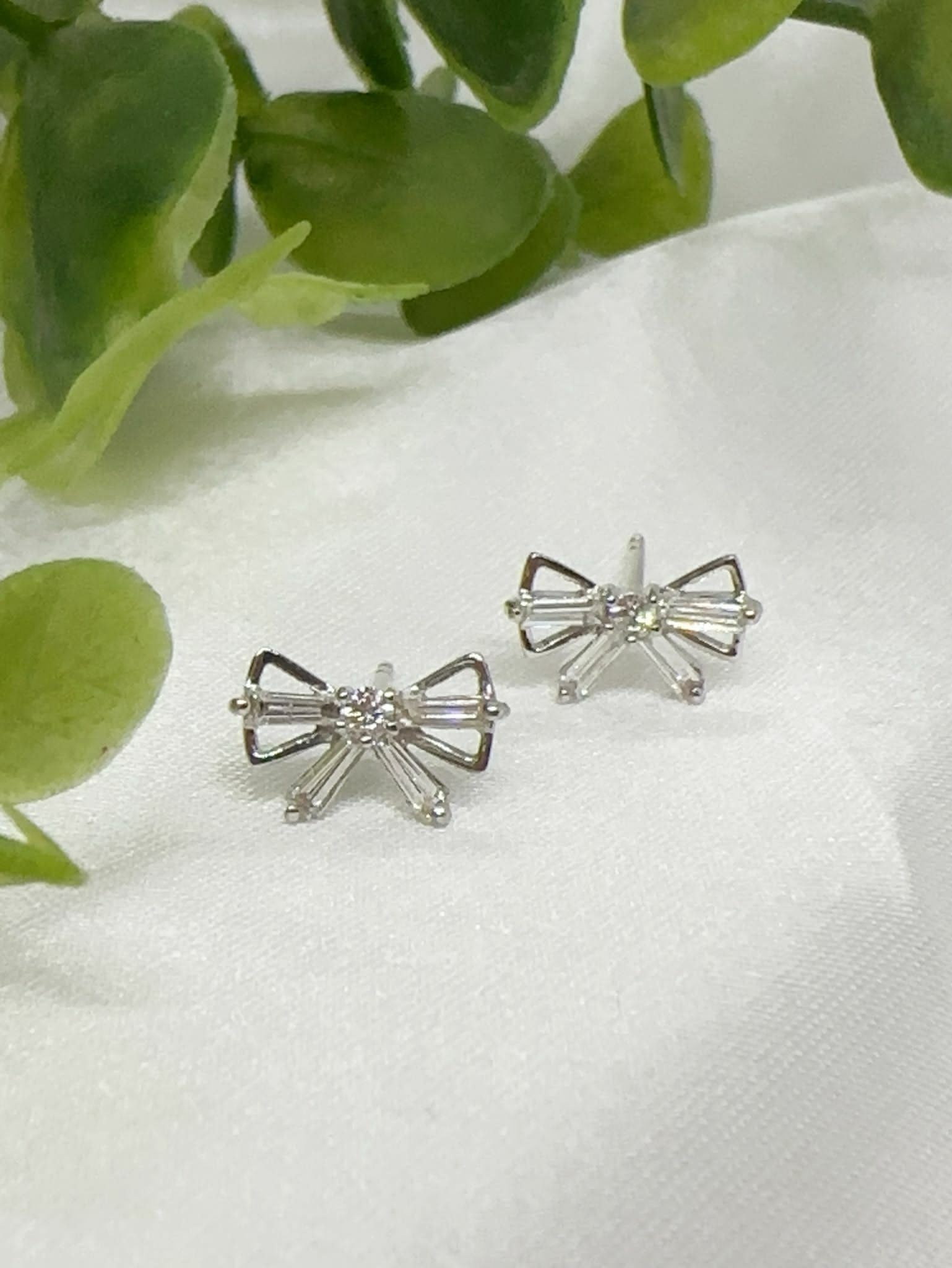 0.38ct 18K 白金鑽石耳環 (E1700)