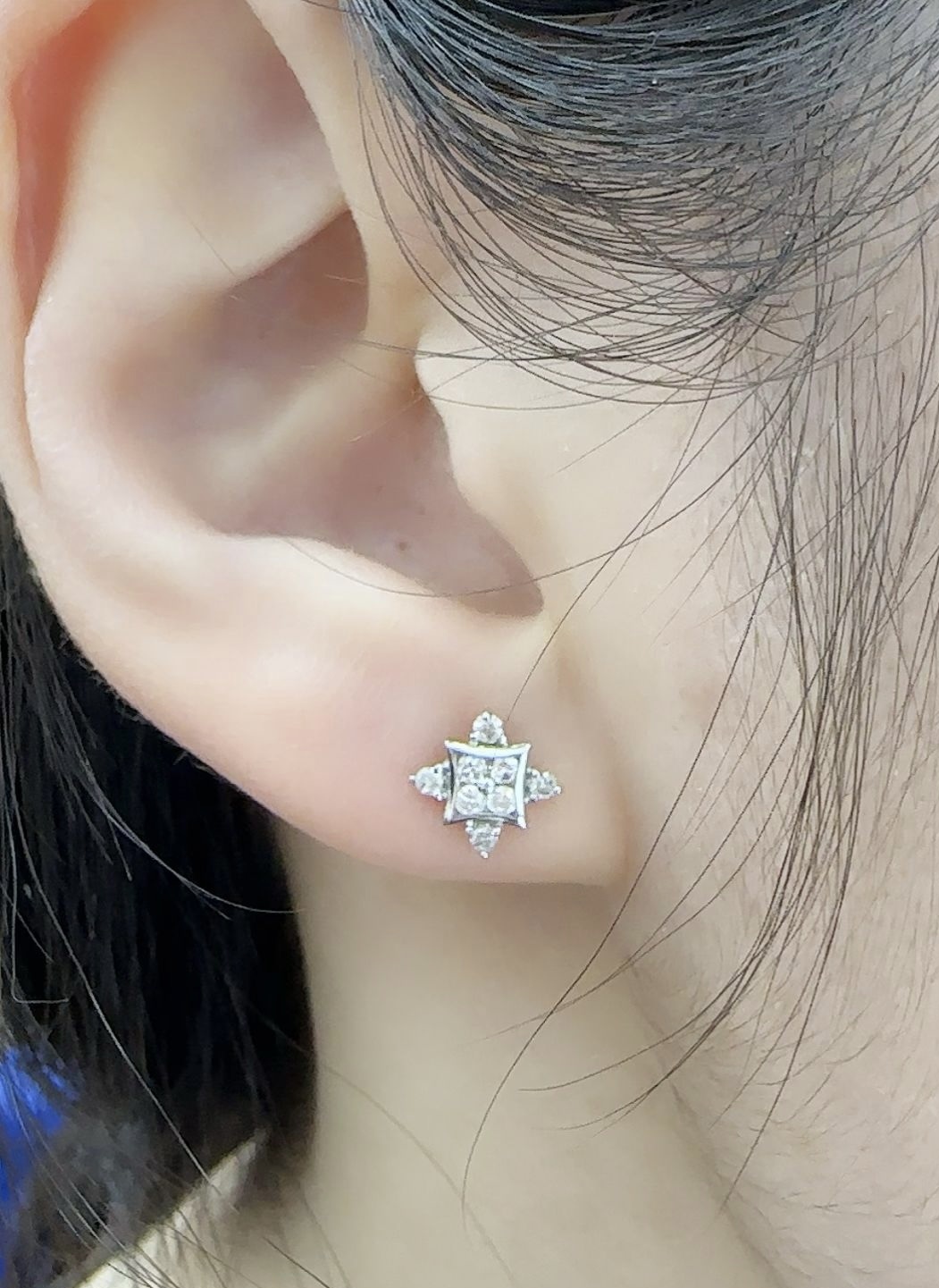 0.32ct 18K 白金鑽石耳環 (E1822)