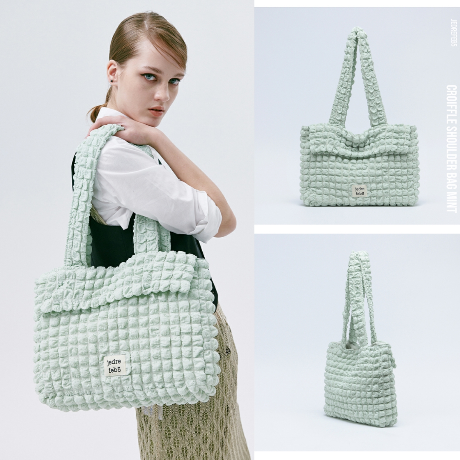 ☆JEDREFEB5☆ Croffle shoulder bag white Designer fashion, Seoul-fully created | W Concept