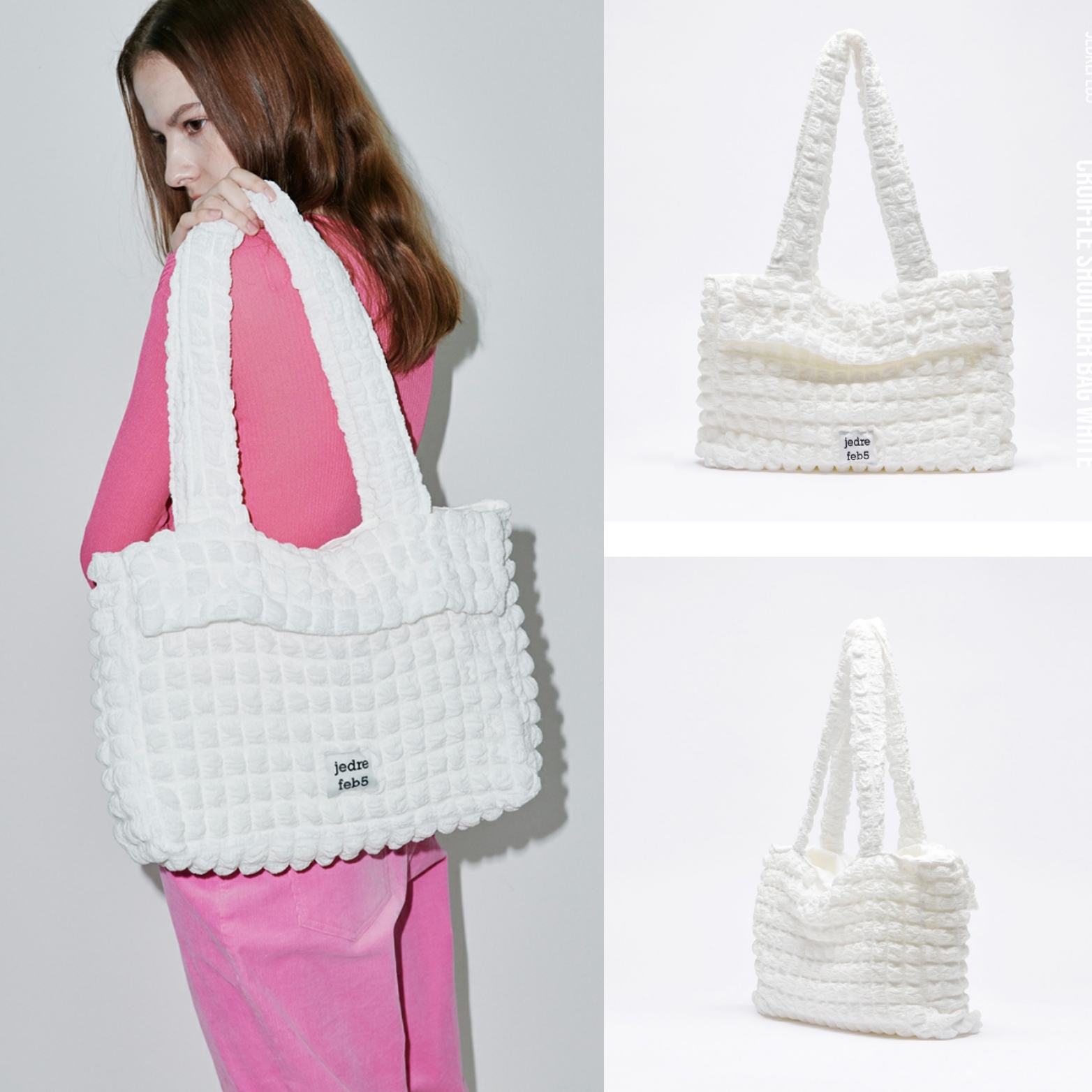 ★韓国大人気クロッフルバック★ Croiffle shoulder bag Ivory JEDREFEB5 CROIFFLE SHOULDER BAG
