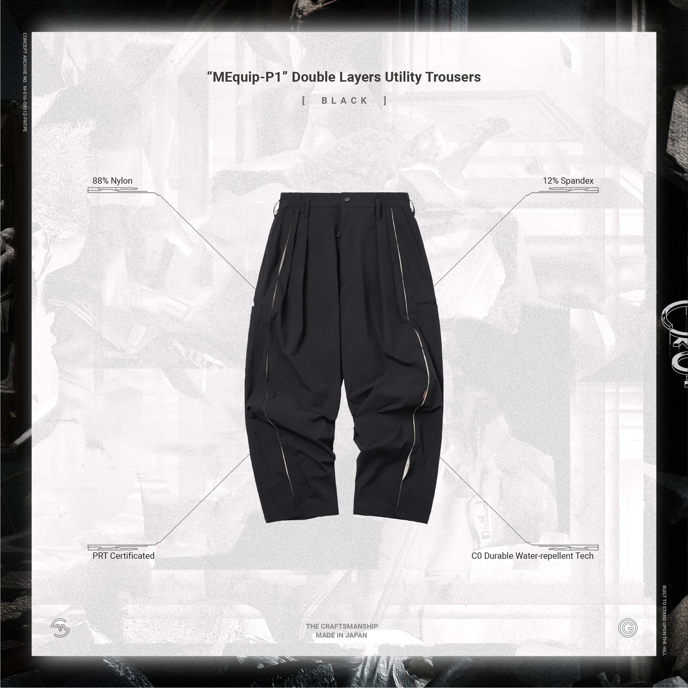 MEquip-P1” Double Layers Utility Trousers - Black