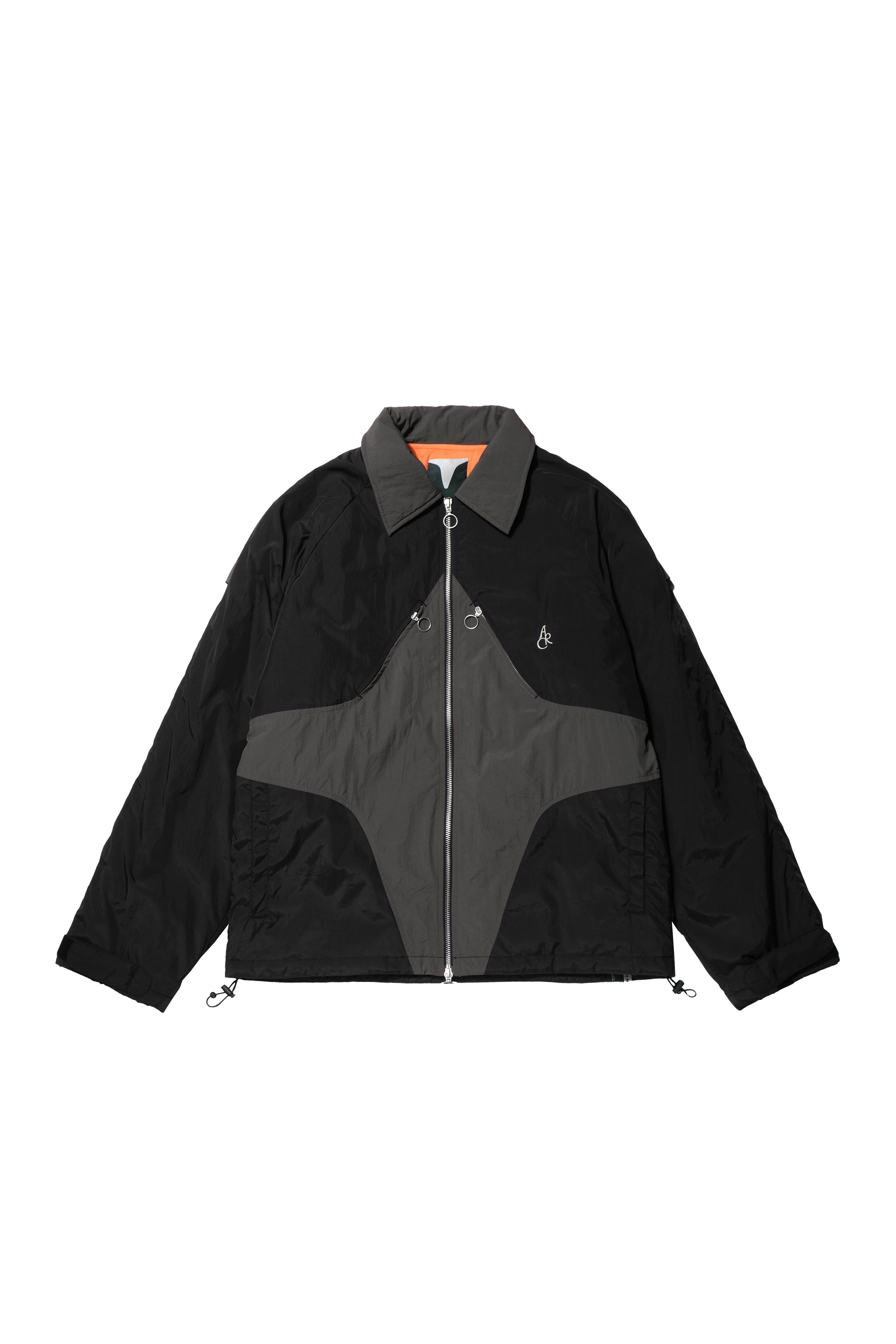 GLITTER PUFFER JACKET - BLACK