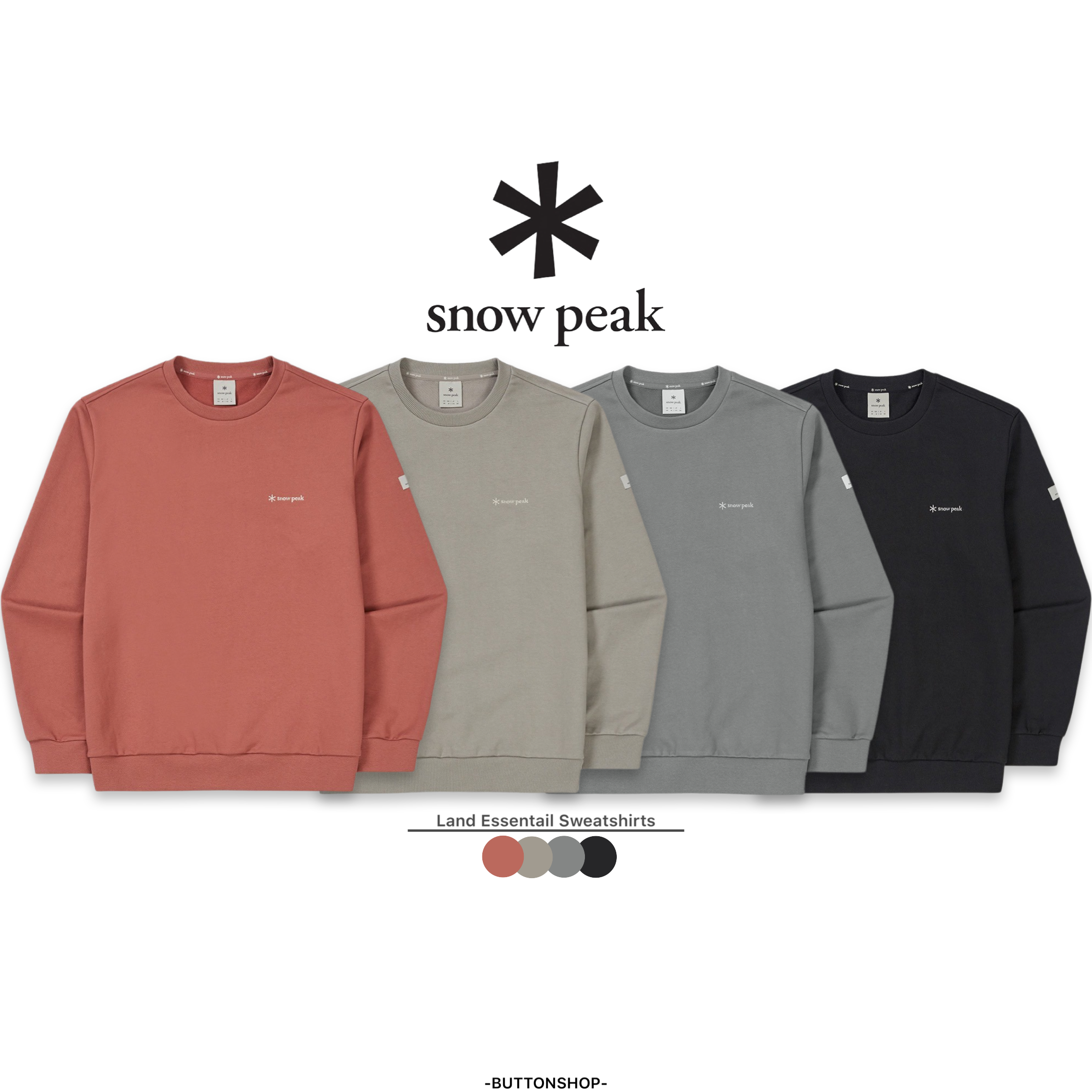 【現貨零碼折扣】snow peak Land Essential Sweatshirts 基本款大學Ｔ S24SMFHT50