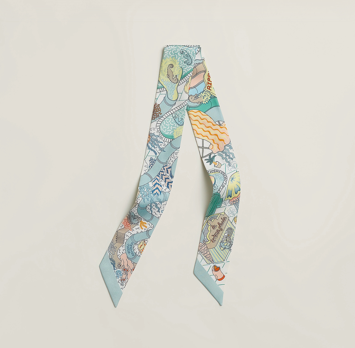 HERMES Splash Park Twilly Vert De Gris / Jaune / Bleu