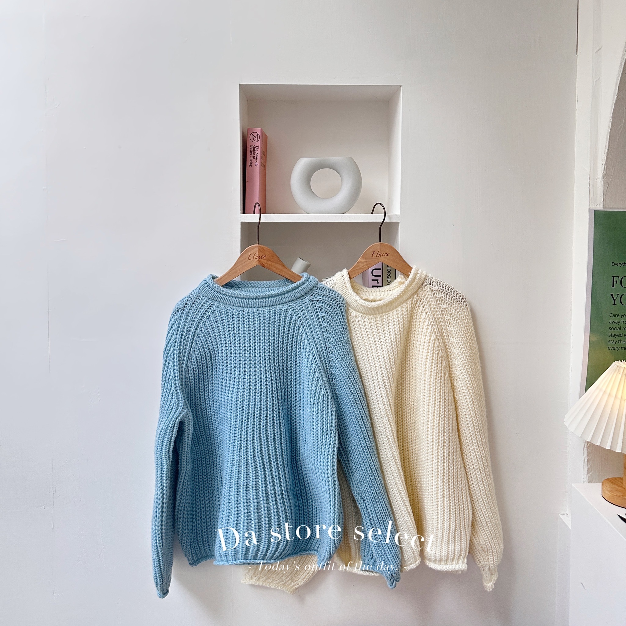 糖果色粗針織毛衣/二色