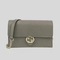 [S] GUCCI GG LOGO WALLET ON CHAIN,GREY, 615523CA00G-1226 (SGC33)
