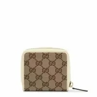 [S] GUCCI GG MONOGRAM COMPACT WALLET,KHAKI/CREAM, 346056KY9LG-9780 (SGC36)